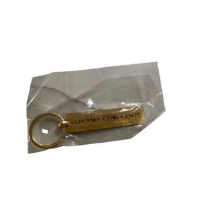 JAECI GOLD PEACE + LOVE = HAPPINESS cutout keychain